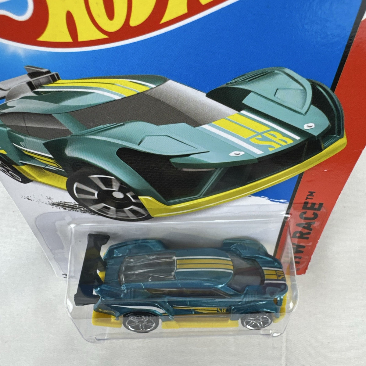 Hot Wheels Super Blitzen 1:64 diecast racer in metallic blue, packaged on original 2015 blister card.