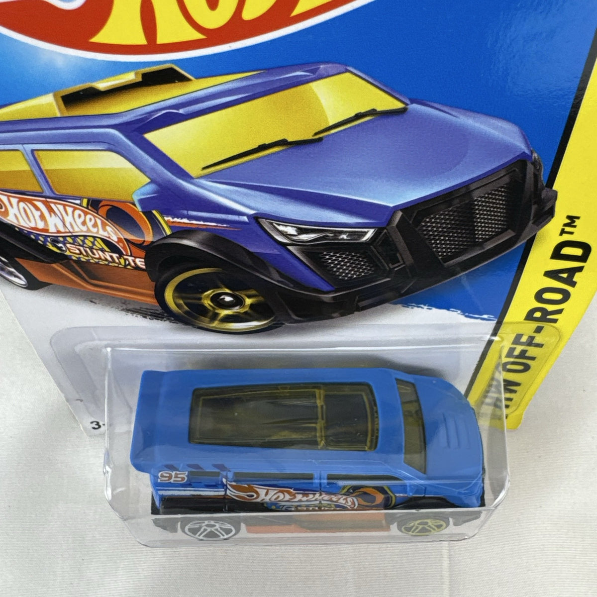 Hot Wheels Speedbox 1:64 scale diecast stunt van in blue on original blister card packaging