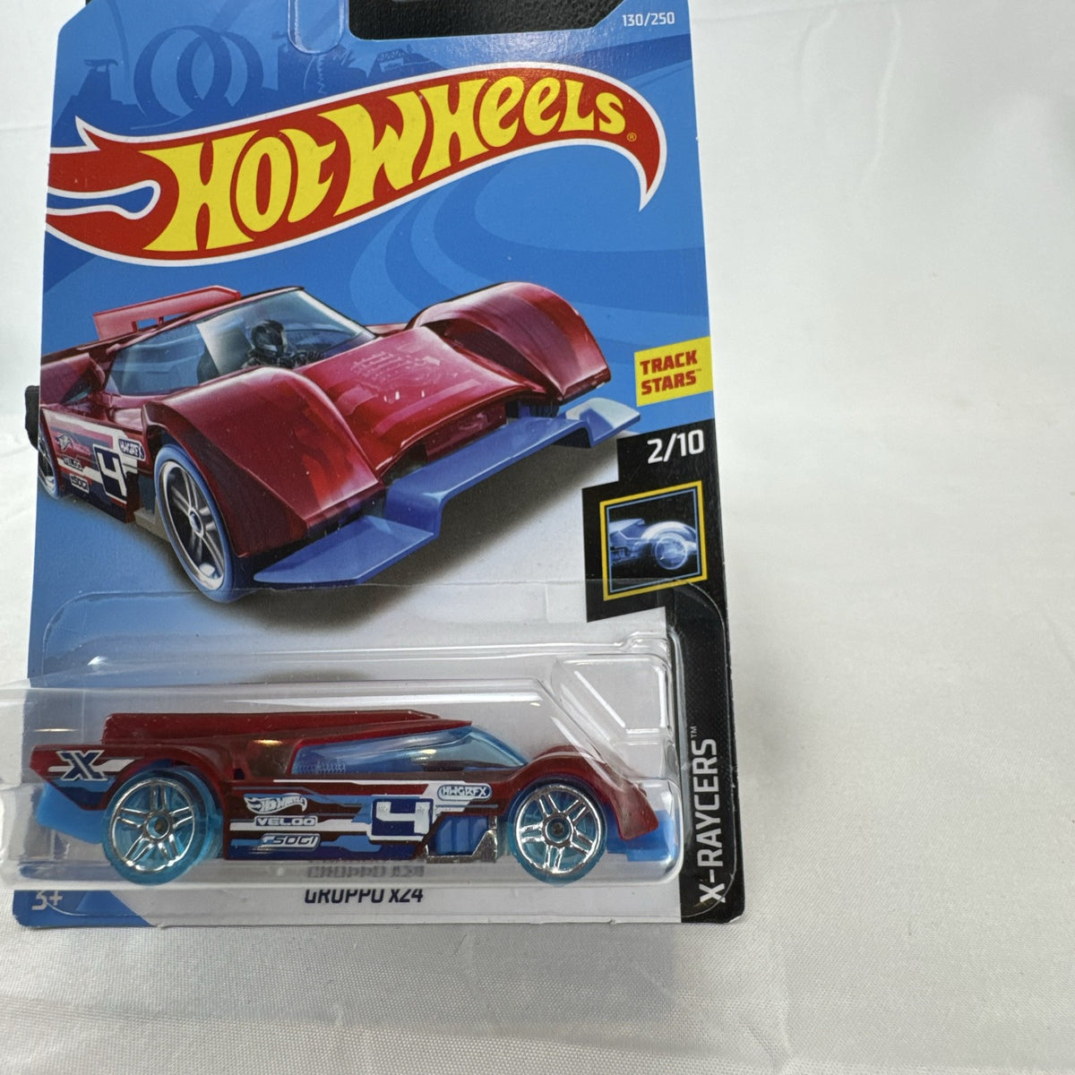 Hot Wheels Gruppo x24 1:64 scale diecast car in translucent red on original blister card