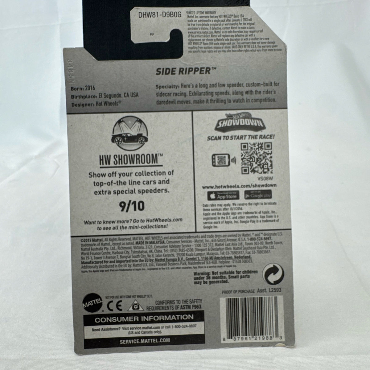 Hot Wheels Side Ripper 1:64 scale diecast racer in metalflake silver packaging