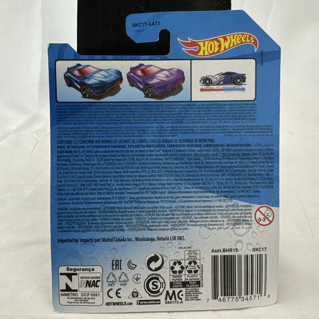 Sealed Hot Wheels Color Shifters Chicane 1:64 scale diecast model car in blue with red accents.