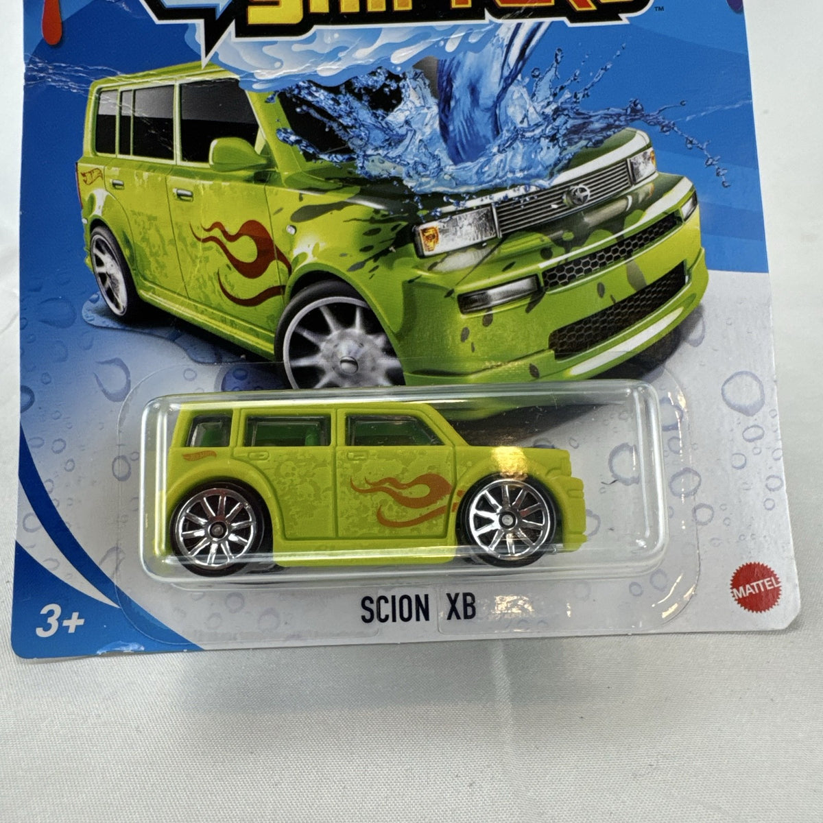 Factory sealed green 1:64 scale Hot Wheels Color Shifters Scion xB diecast car in original packaging