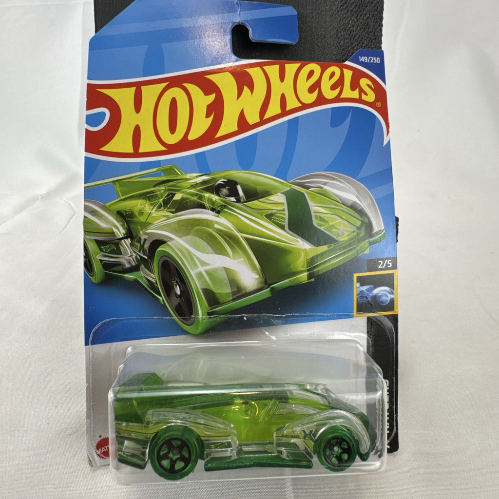 Hot Wheels Electrack translucent green X-Raycers diecast car 1:64 scale in original blister package