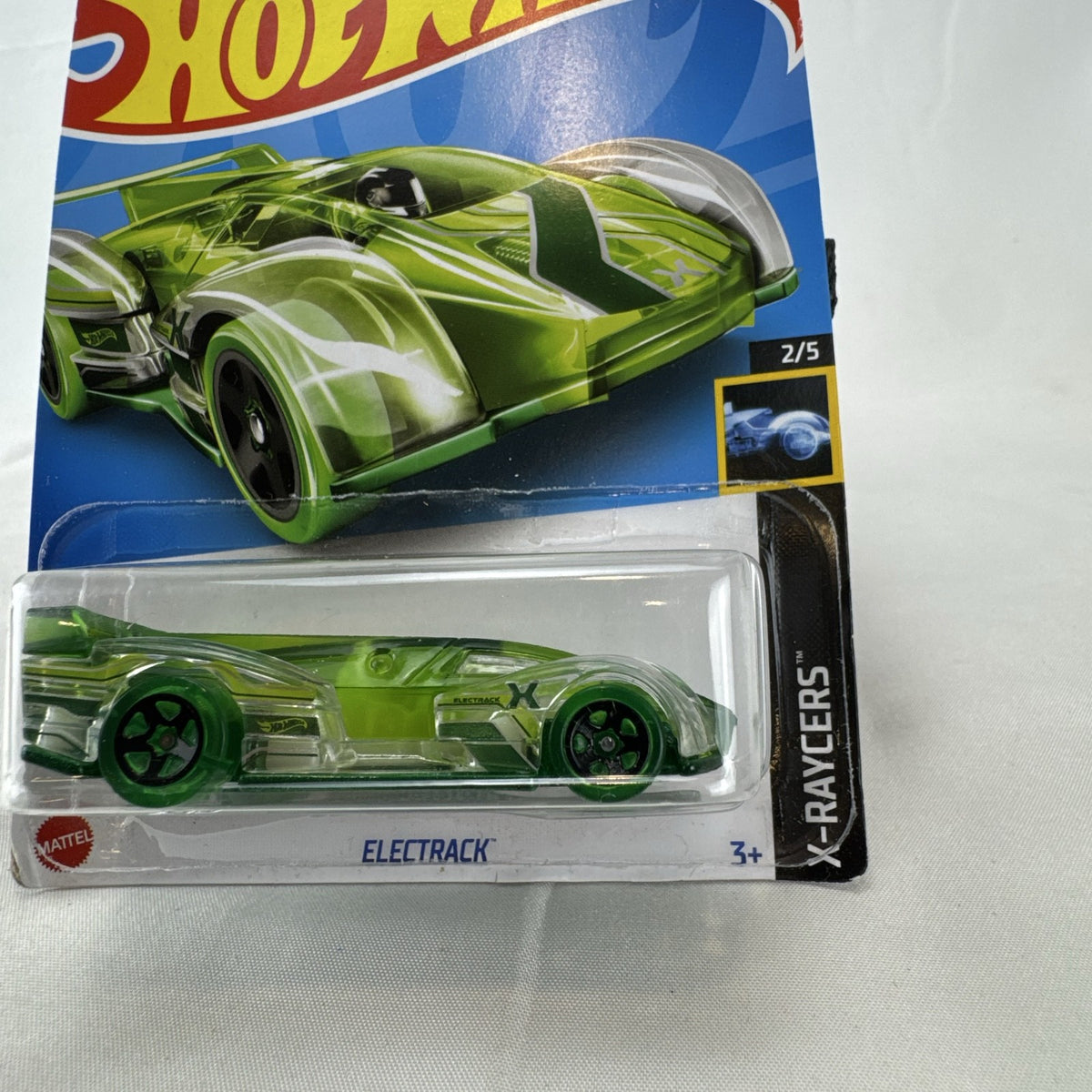 Hot Wheels Electrack translucent green X-Raycers diecast car 1:64 scale in original blister package