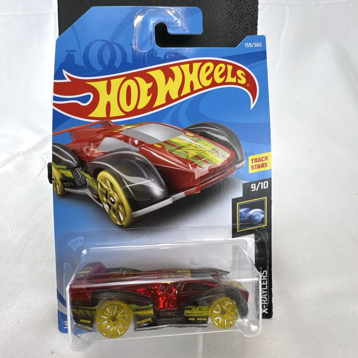 Hot Wheels Electrack 1:64 diecast car in translucent red sealed on original blister card