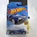 Hot Wheels Mach Speeder HW Art Cars diecast racer in blue with white blueprint graphics, sealed on card
