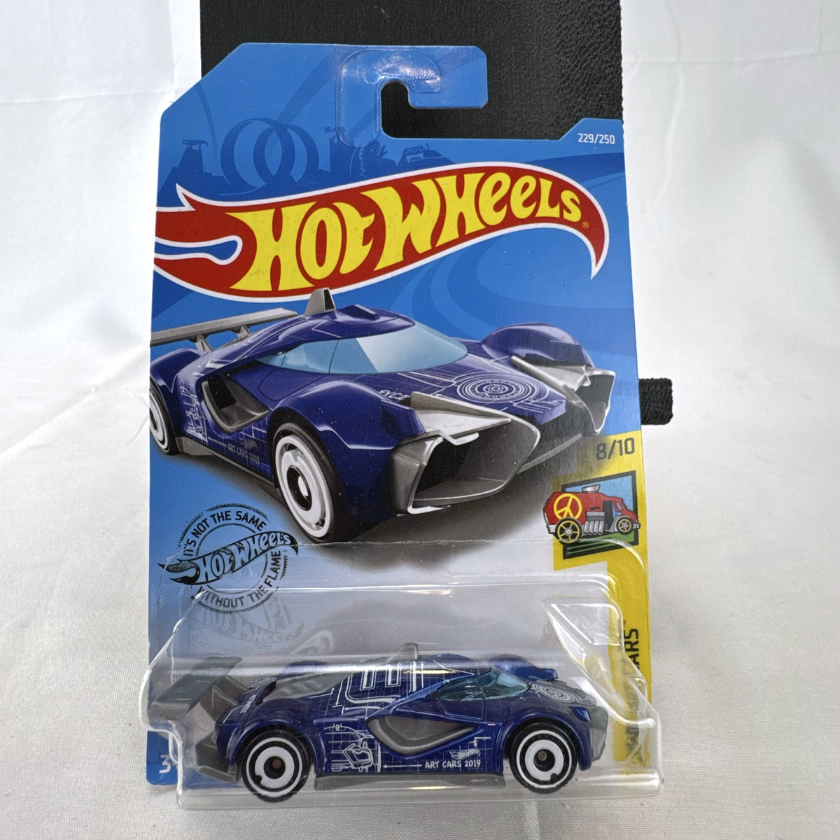 Hot Wheels Mach Speeder HW Art Cars diecast racer in blue with white blueprint graphics, sealed on card