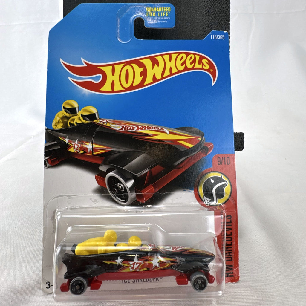 Sealed Hot Wheels Ice Shredder 1:64 scale bobsled stunt car in black and red from the HW Daredevils series