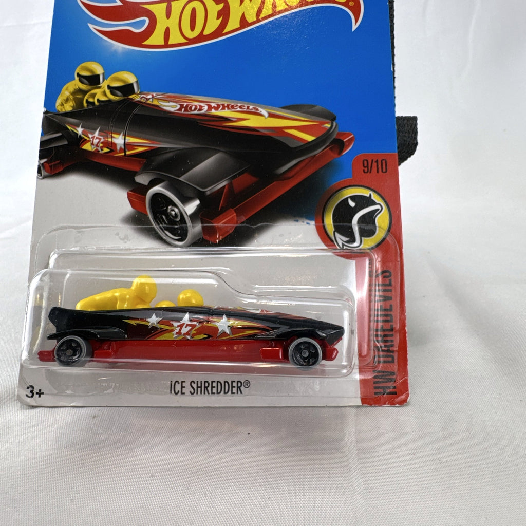 Sealed Hot Wheels Ice Shredder 1:64 scale bobsled stunt car in black and red from the HW Daredevils series