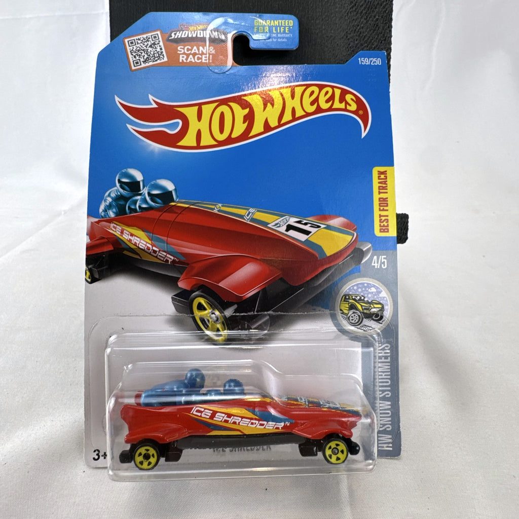Hot Wheels Ice Shredder 1:64 scale red diecast bobsled sealed on HW Snow Stormers card