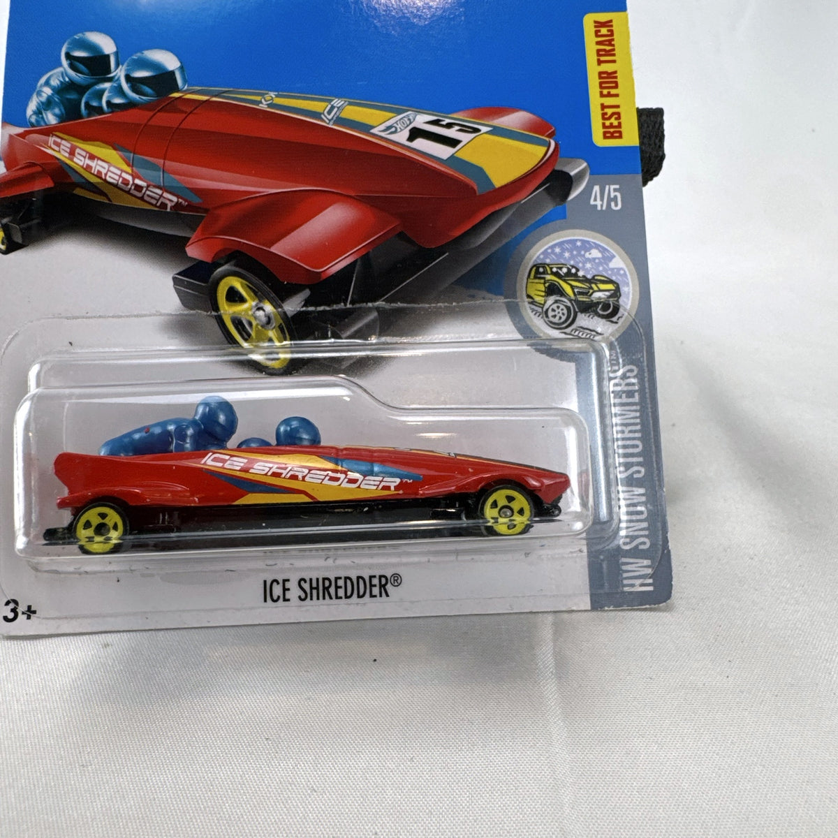 Hot Wheels Ice Shredder 1:64 scale red diecast bobsled sealed on HW Snow Stormers card