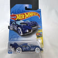 Hot Wheels GT Hunter HW Art Cars diecast vehicle in blue with white blueprint graphics