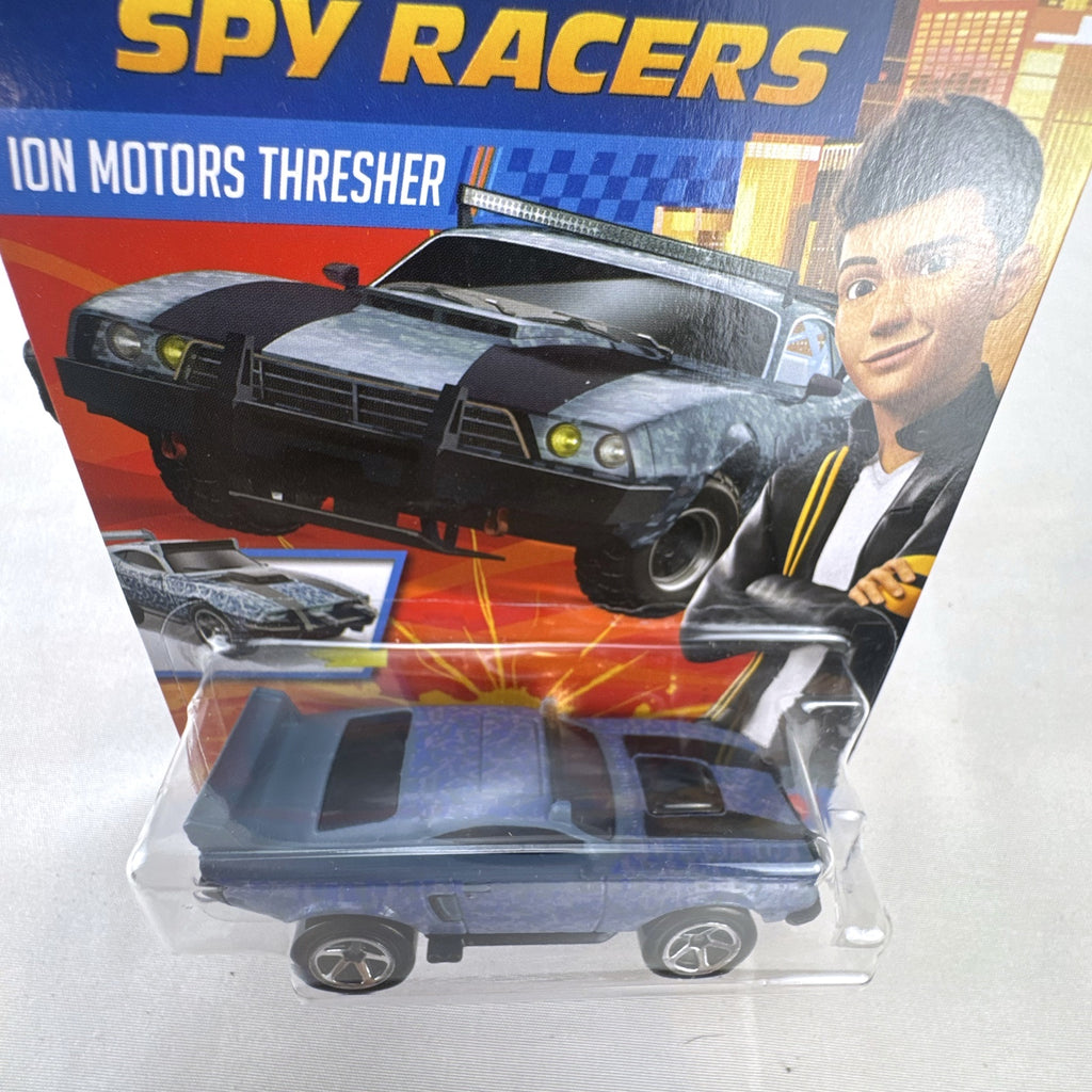 Hot Wheels 1:64 scale Fast & Furious Spy Racers Ion Motors Thresher diecast car in blue digital camo blister card