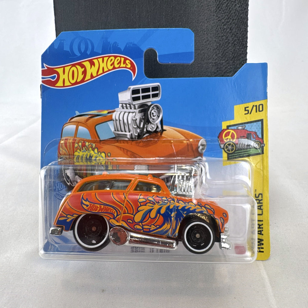 Hot Wheels Surf 'N Turf 2021 HW Art Cars 1:64 scale diecast wagon in bright orange packaging