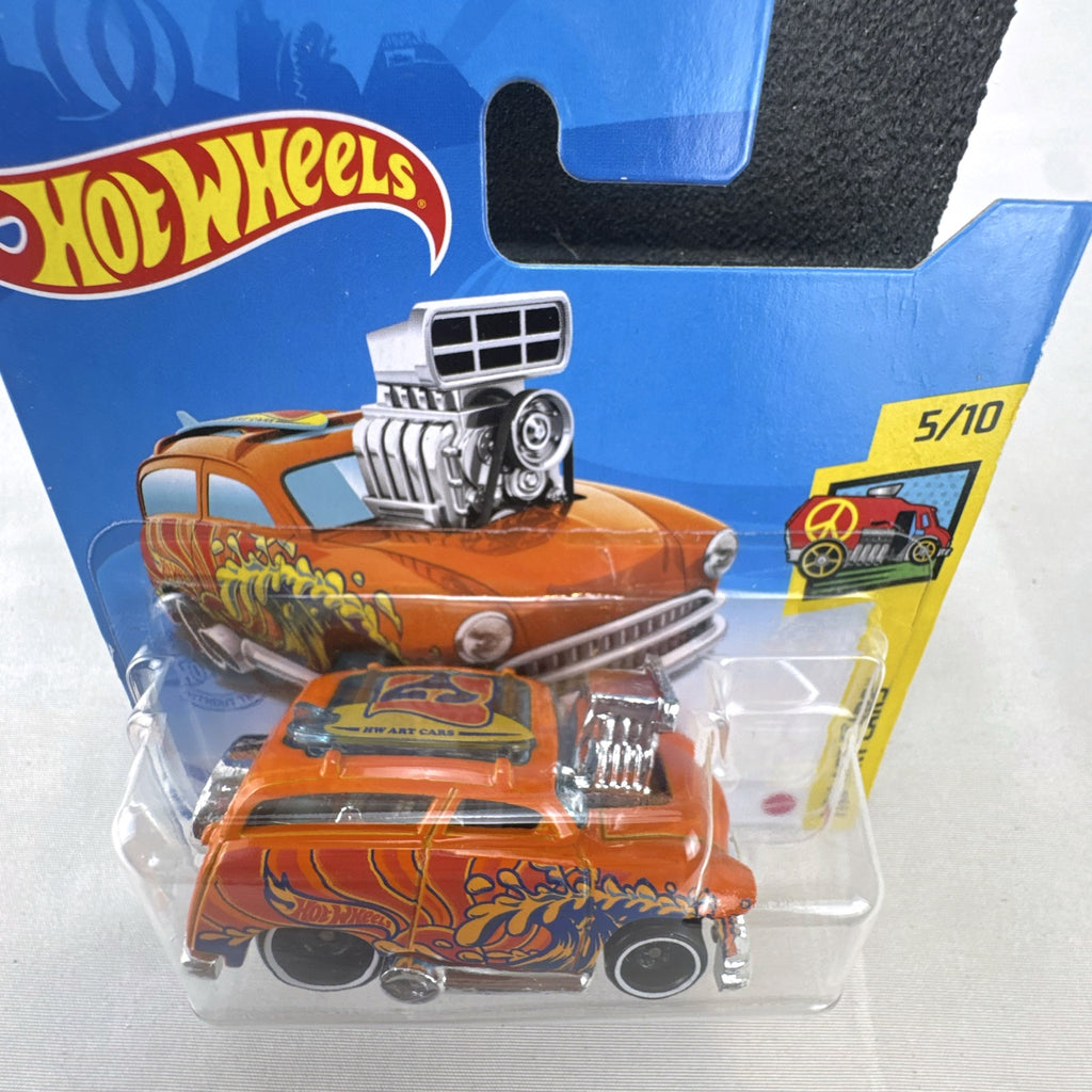 Hot Wheels Surf 'N Turf 2021 HW Art Cars 1:64 scale diecast wagon in bright orange packaging