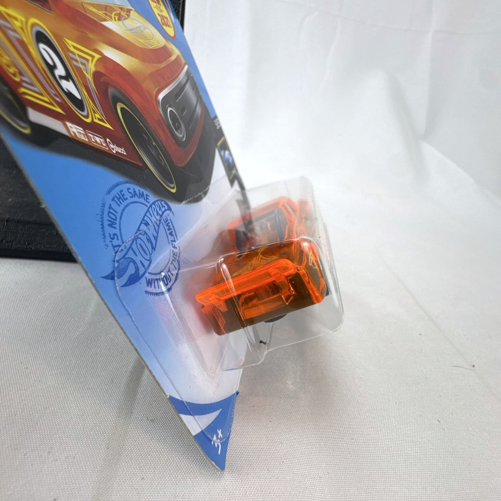 Hot Wheels 2021 Draftnator X-Raycers diecast race truck in translucent orange sealed on card