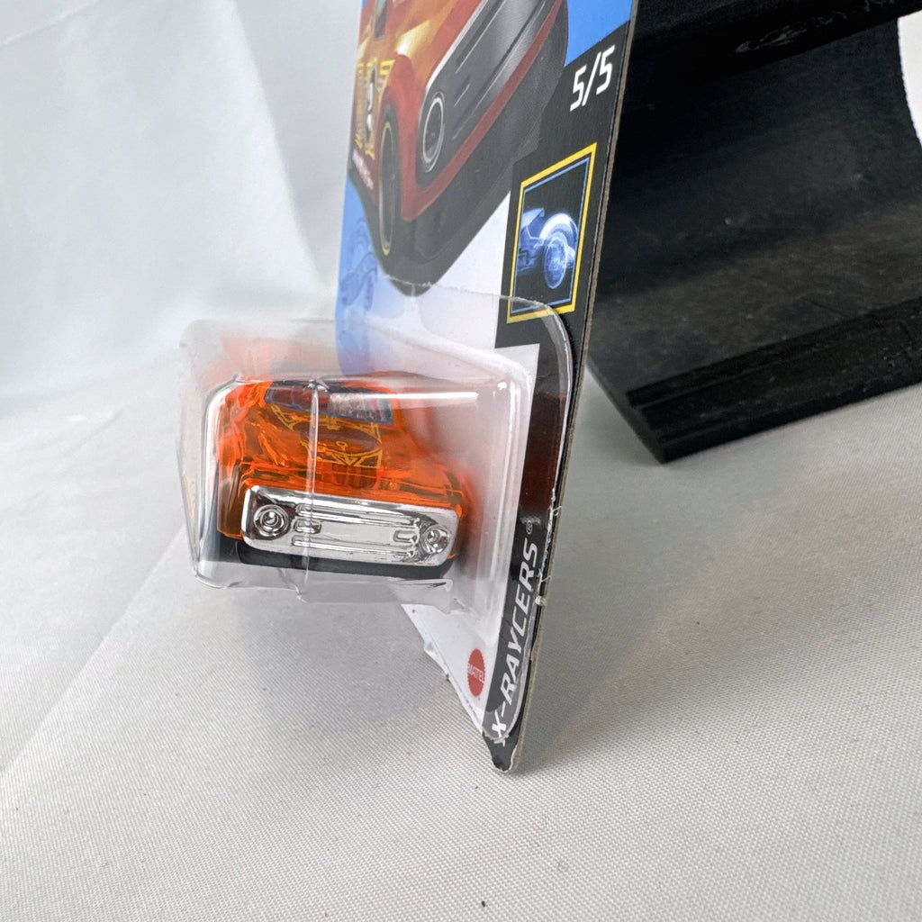 Hot Wheels 2021 Draftnator X-Raycers diecast race truck in translucent orange sealed on card