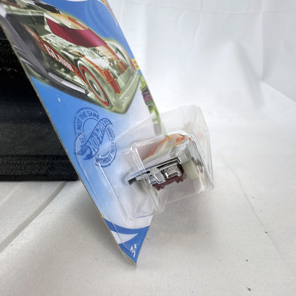 Hot Wheels Lindster Prototype 1:64 diecast car in glow white on original card