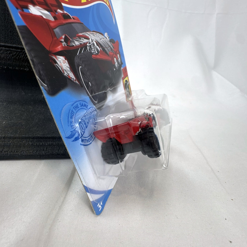 Sealed 2021 Hot Wheels Blade Raider red stunt buggy die-cast vehicle in original blister card packaging.