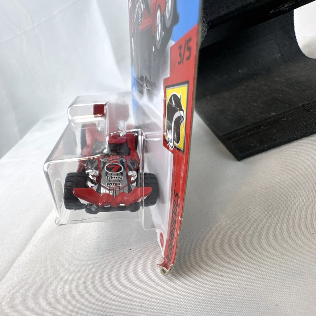 Sealed 2021 Hot Wheels Blade Raider red stunt buggy die-cast vehicle in original blister card packaging.