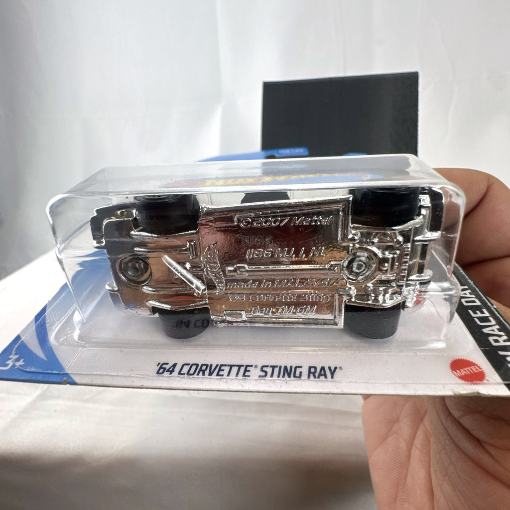 Sealed Hot Wheels 1964 Chevy Corvette Sting Ray HW Race Day 1:64 scale diecast car in white