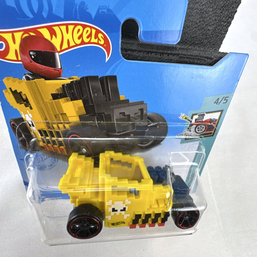 Hot Wheels Pixel Shaker 1:64 scale yellow diecast car in original sealed blister pack