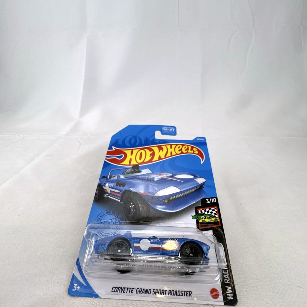 Hot Wheels Chevrolet Corvette Grand Sport Roadster blue 1:64 diecast car in sealed original blister pack