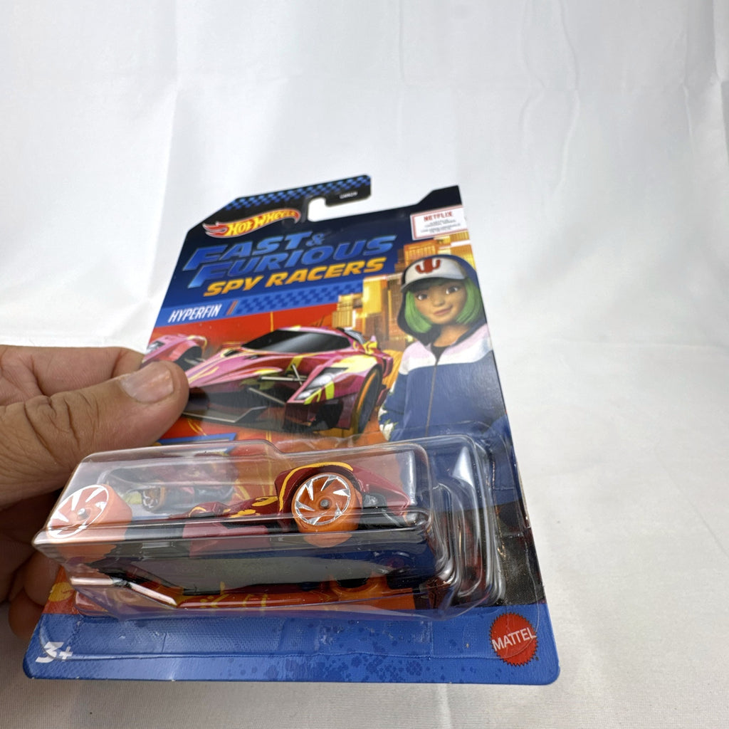 Hot Wheels Fast & Furious Spy Racers Hyperfin 1:64 scale red diecast car in original blister pack