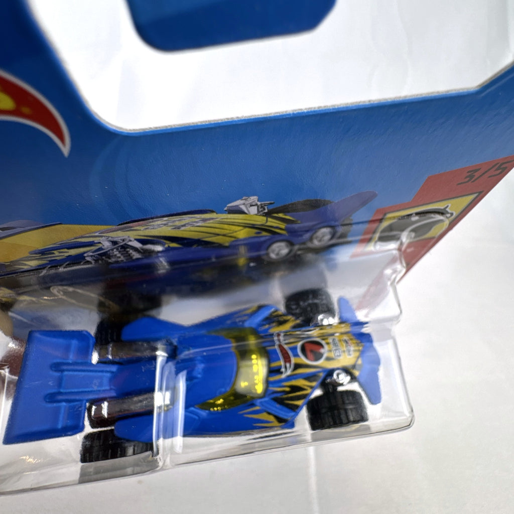 Hot Wheels Blade Raider off-road buggy diecast in blue from the 2021 HW Daredevils series, unopened in card package.