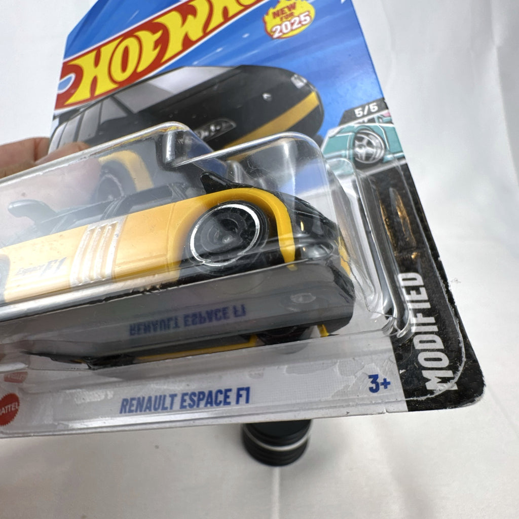 Hot Wheels 1995 Renault Espace F1 yellow and black diecast van sealed on original card