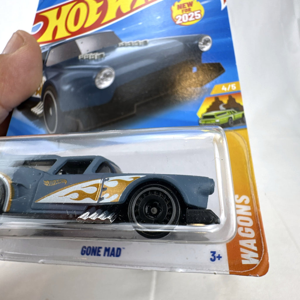 Hot Wheels 2025 Gone Mad blue custom wagon diecast toy car factory sealed on card