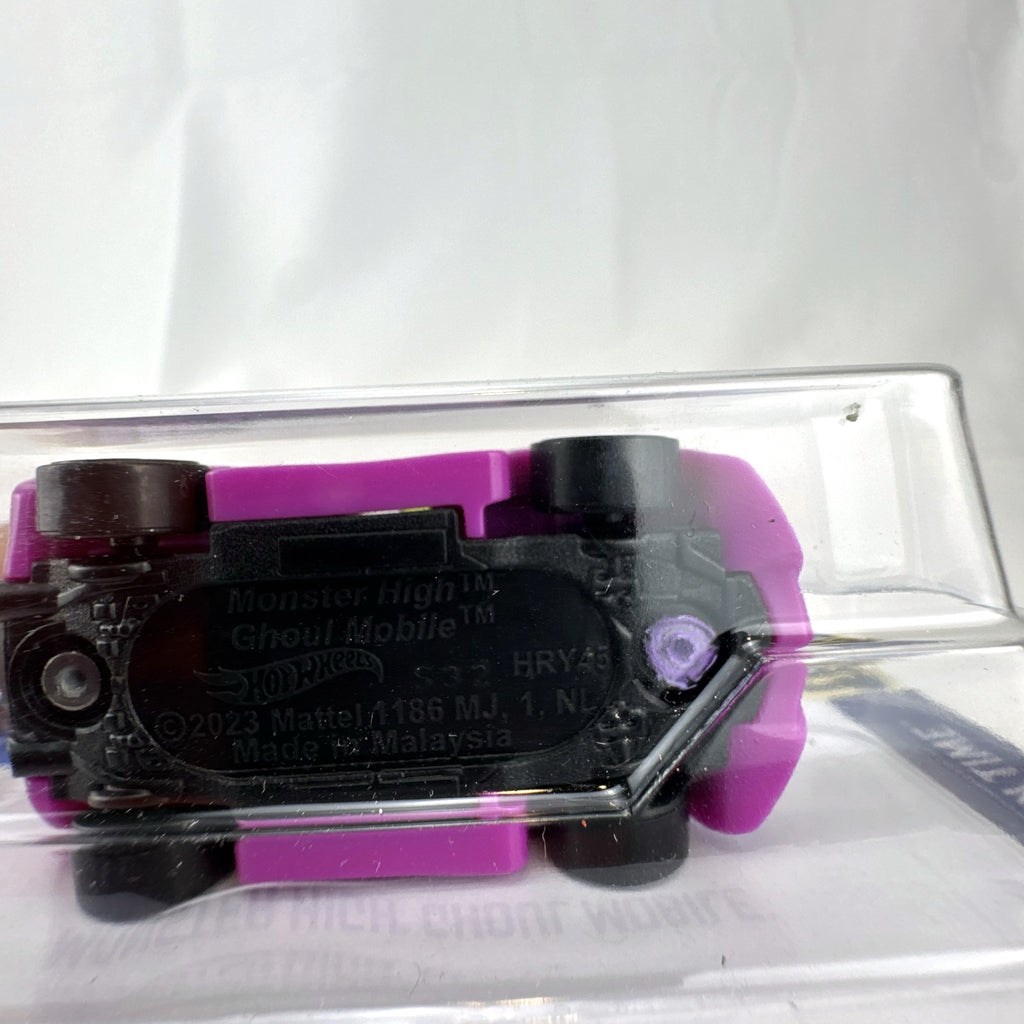 Hot Wheels 2024 Monster High Ghoul Mobile 1:64 diecast car sealed in original packaging.