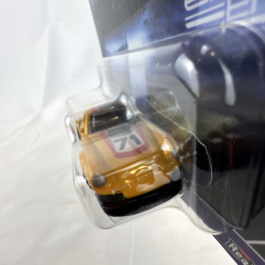 Hot Wheels Car Culture Exotic Envy 1971 Porsche 911 diecast car in yellow racing livery sealed on card