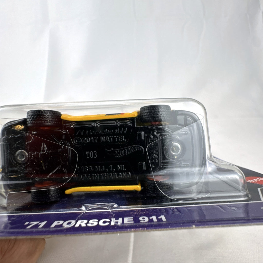 Hot Wheels Car Culture Exotic Envy 1971 Porsche 911 diecast car in yellow racing livery sealed on card