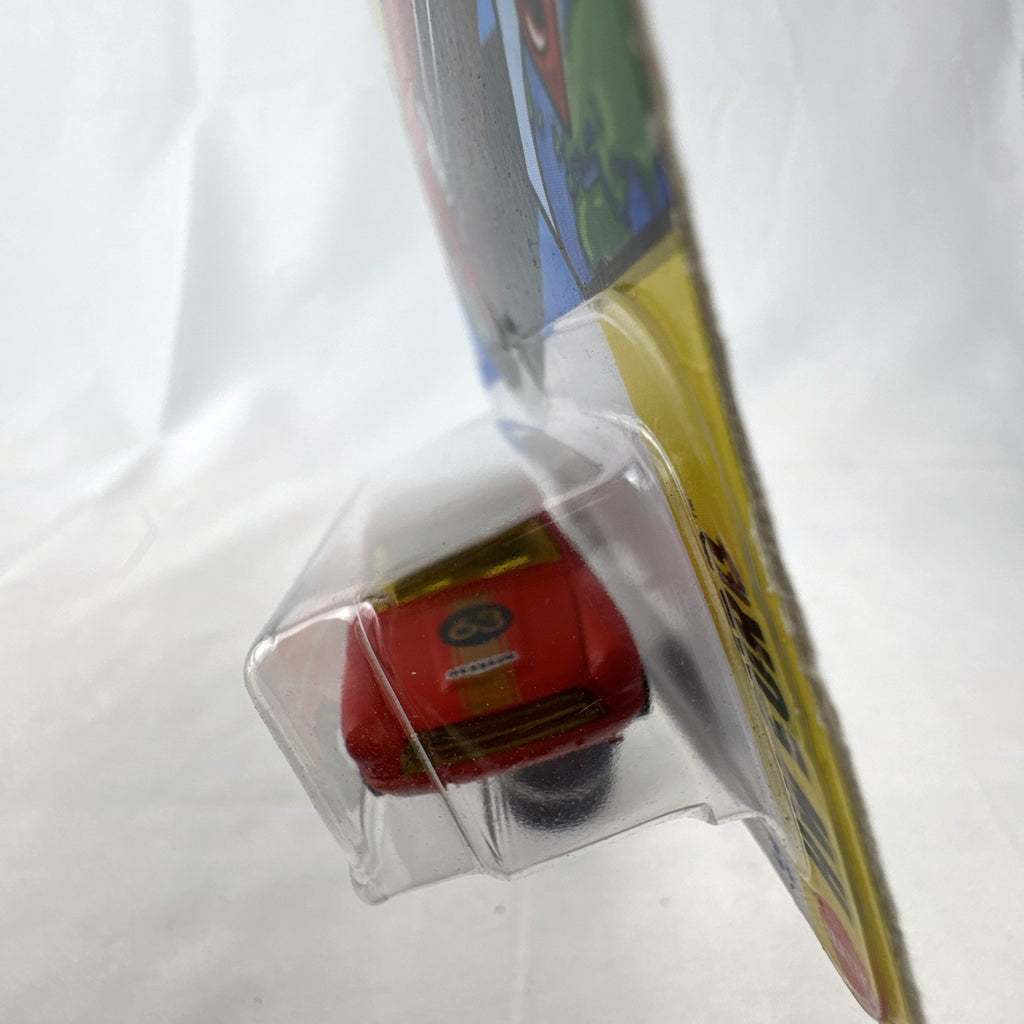 Hot Wheels Lotus Cortina HW Euro red diecast car in original sealed card packaging featuring Castrol #63 livery