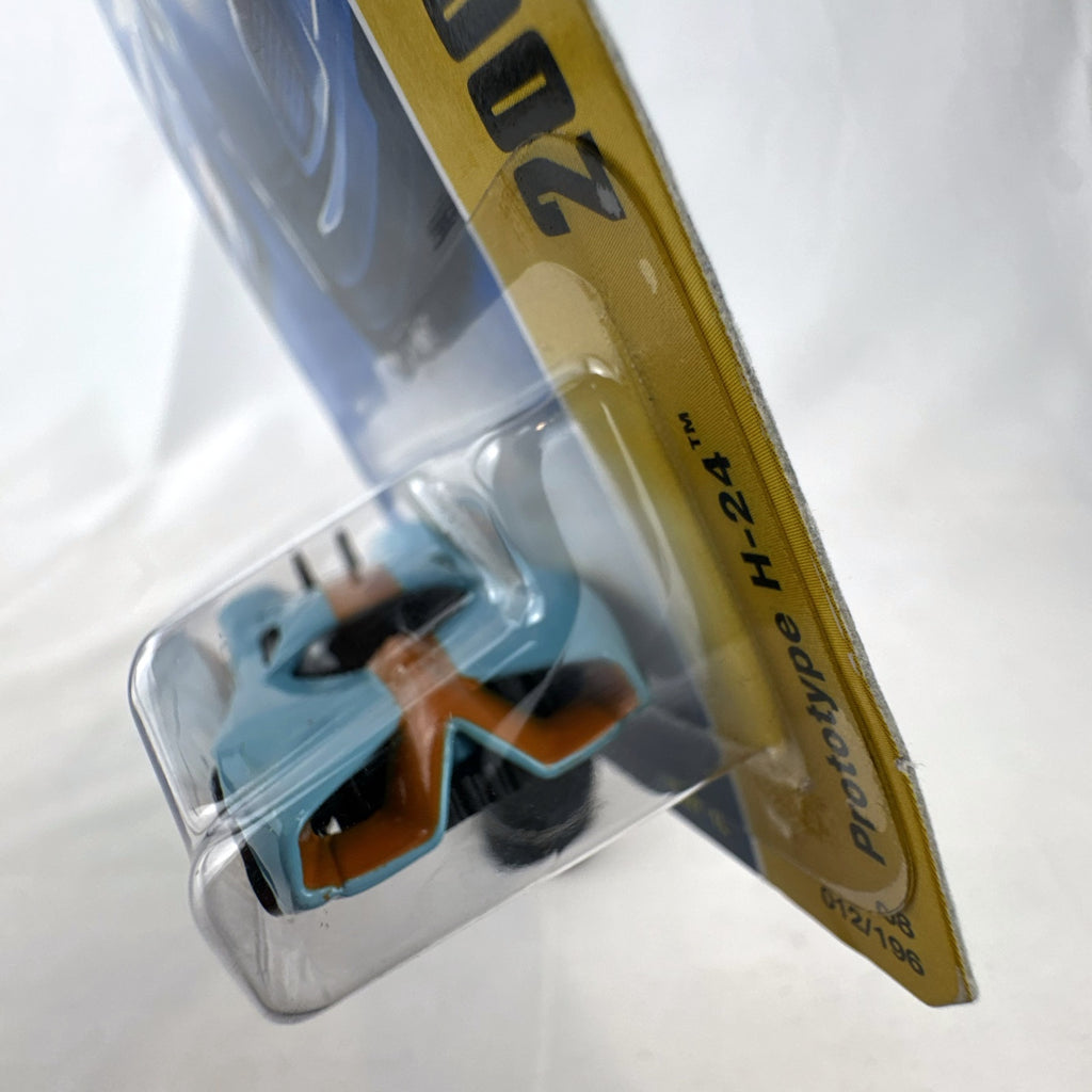 Hot Wheels 2008 Prototype H-24 diecast car in light blue and orange Gulf style livery sealed on card