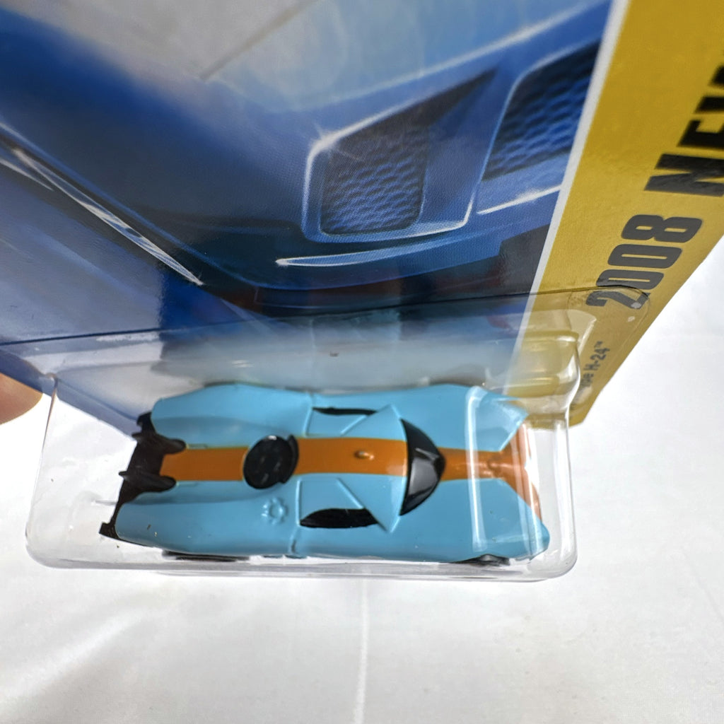 Hot Wheels 2008 Prototype H-24 diecast car in light blue and orange Gulf style livery sealed on card