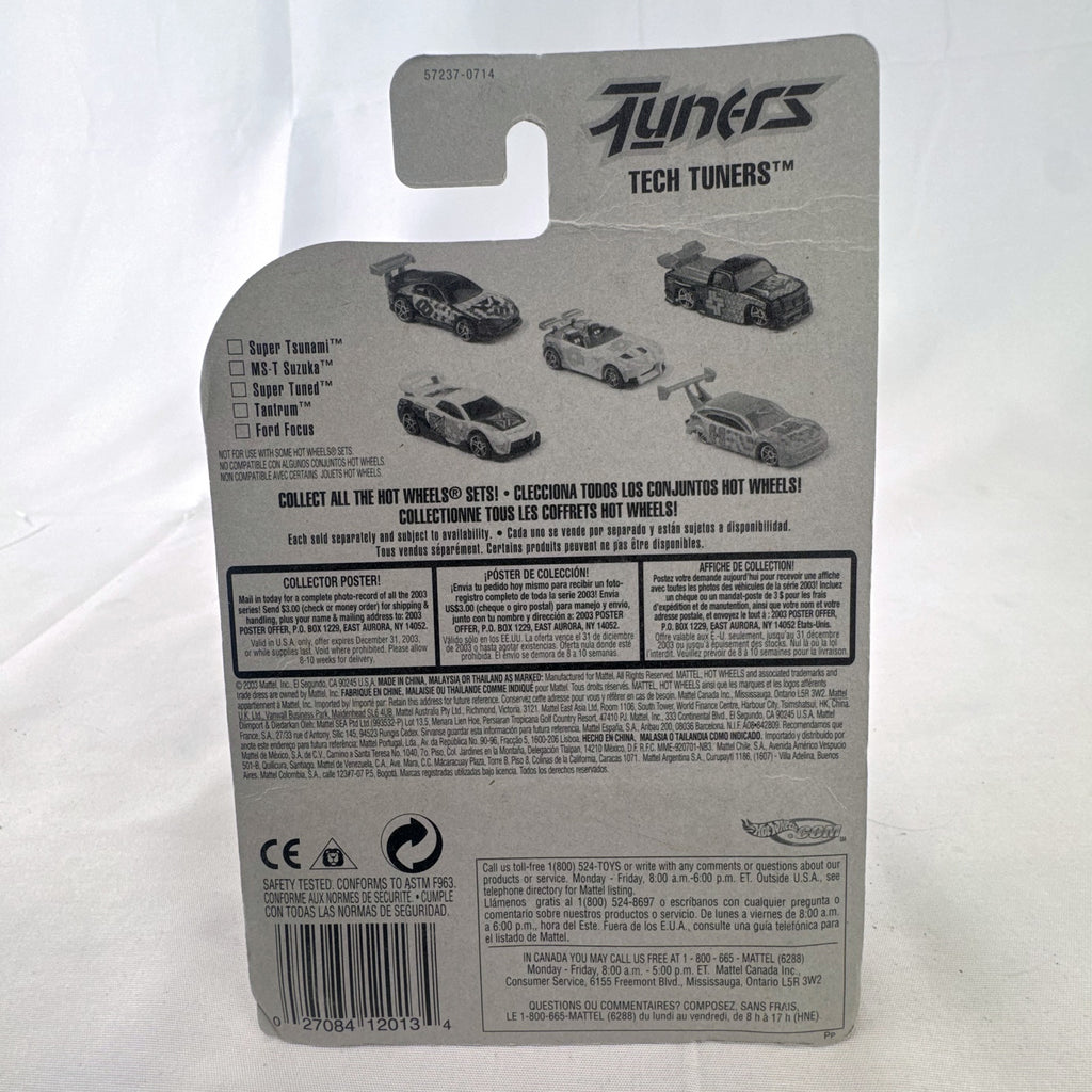 2003 Hot Wheels Tech Tuners Super Tsunami maroon diecast car 1:64 scale sealed on blister card