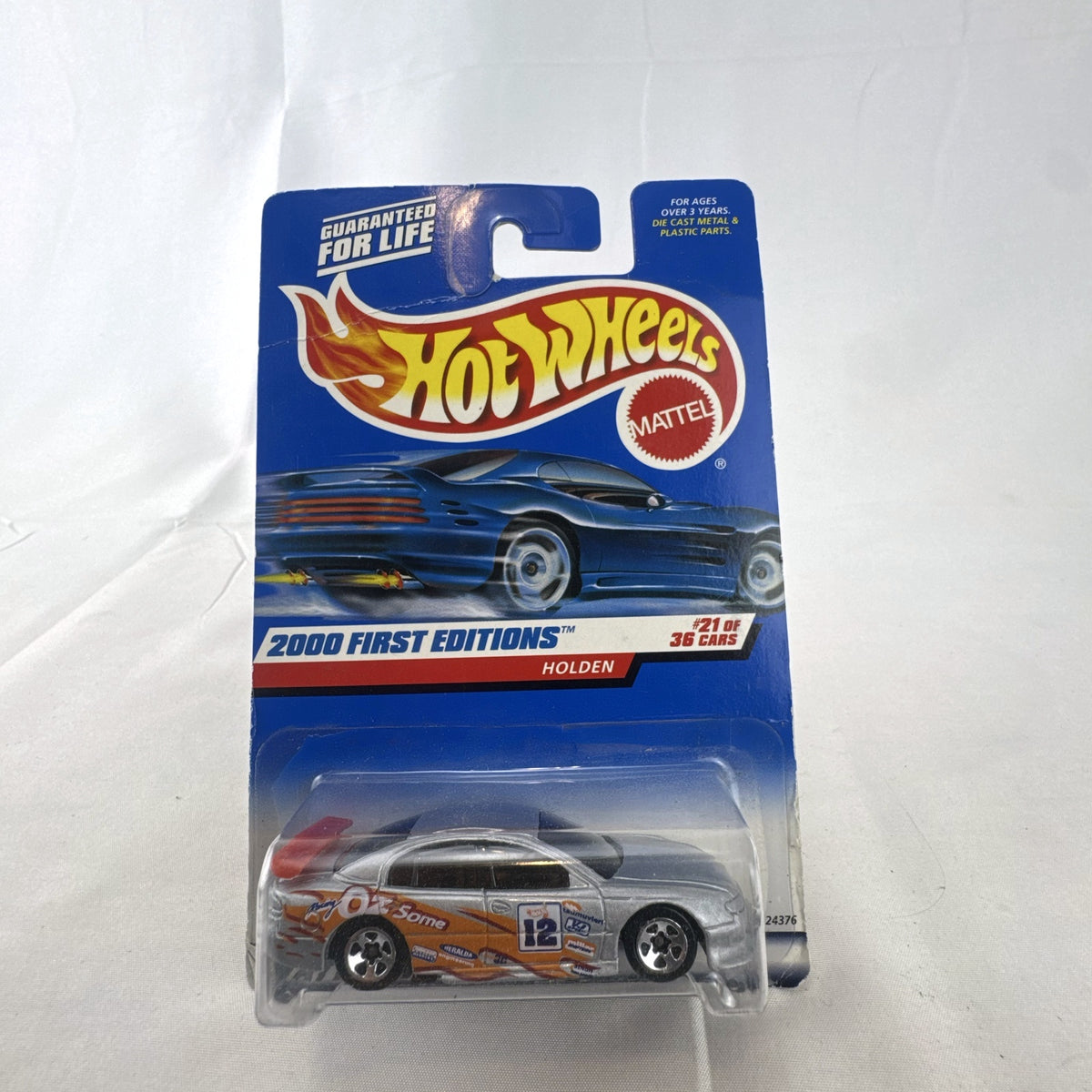 Sealed 2000 Hot Wheels First Editions silver Holden Commodore VT SS V8 Supercar diecast in original blister card packaging