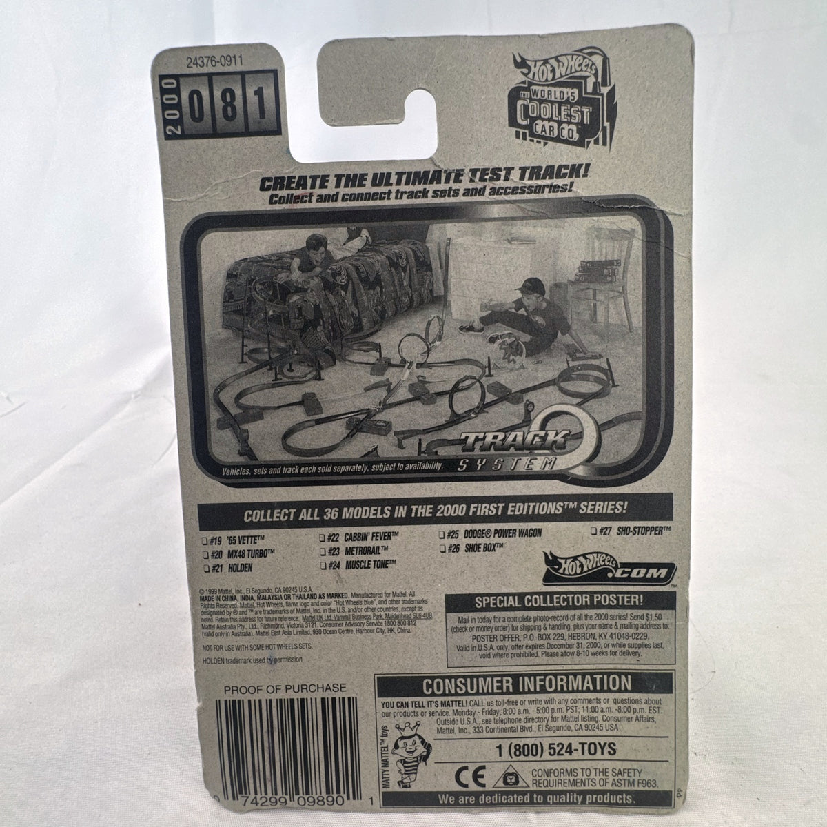 Sealed 2000 Hot Wheels First Editions silver Holden Commodore VT SS V8 Supercar diecast in original blister card packaging