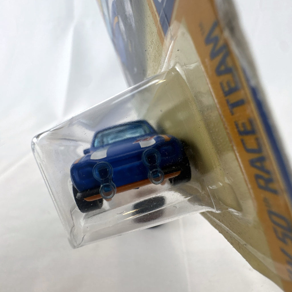 Hot Wheels 1970 Ford Escort RS1600 diecast rally car in blue 50th Race Team packaging