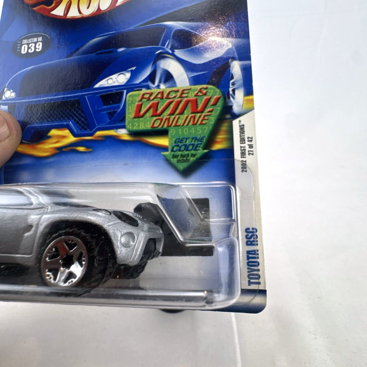 Factory sealed 2002 Hot Wheels First Editions Toyota RSC Concept 1:64 scale silver diecast car on card