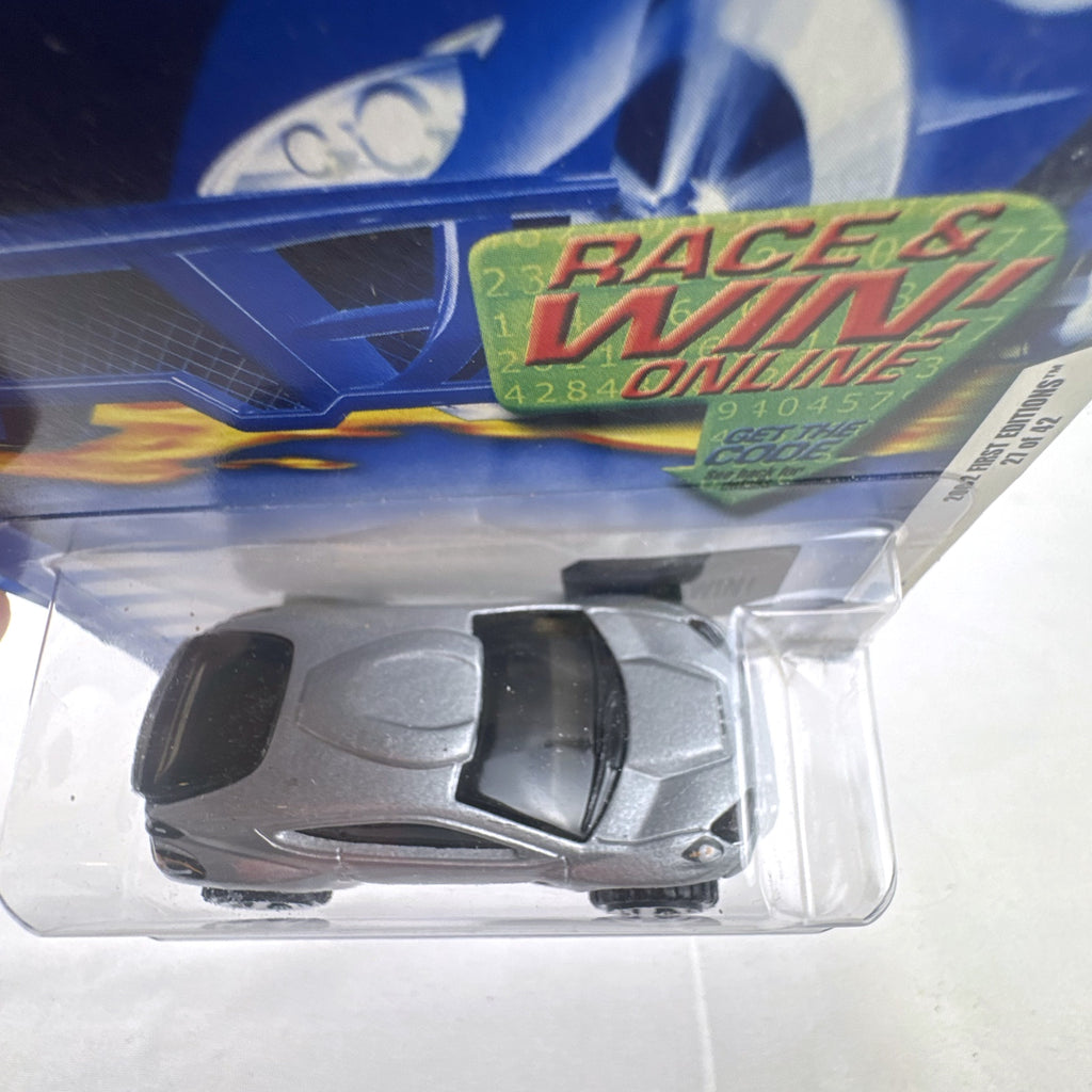 Factory sealed 2002 Hot Wheels First Editions Toyota RSC Concept 1:64 scale silver diecast car on card