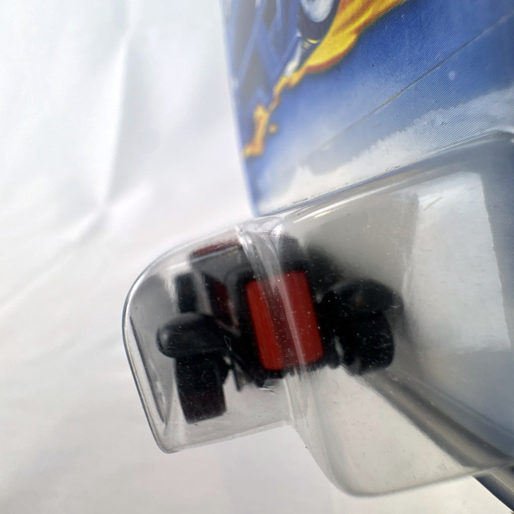 Sealed 2001 Hot Wheels First Editions Hooligan 1:64 diecast car in black with red flame graphics.