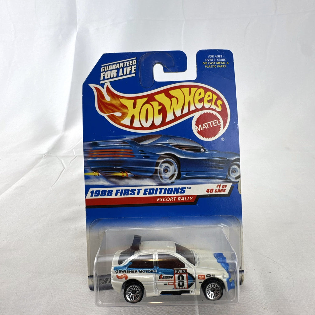 Hot Wheels 1998 First Editions Ford Escort Rally 1:64 scale diecast car in original unopened packaging