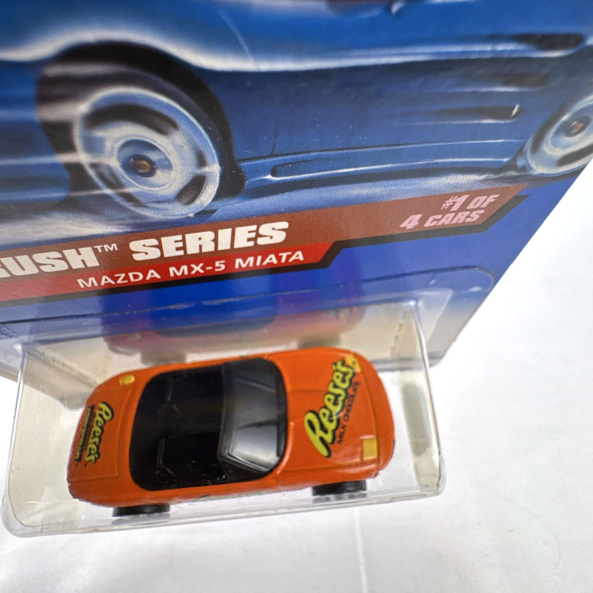 Hot Wheels 1998 Mazda MX-5 Miata Sugar Rush Reese's diecast car sealed on card