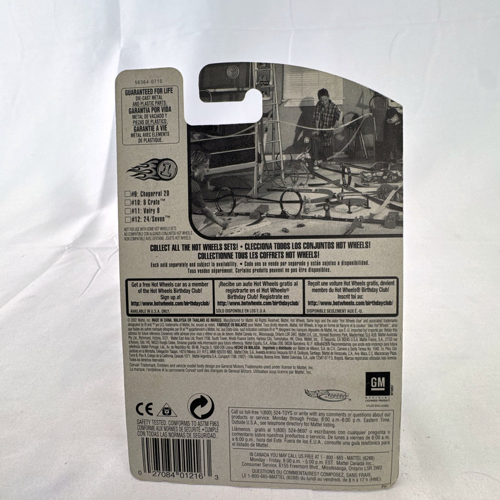 Hot Wheels First Editions 1:64 scale silver Chevrolet Corvair Vairy 8 diecast car on blister card