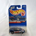 Hot Wheels 1995 Chevrolet Camaro Convertible in dark metallic blue with Nestle Crunch graphics on original card