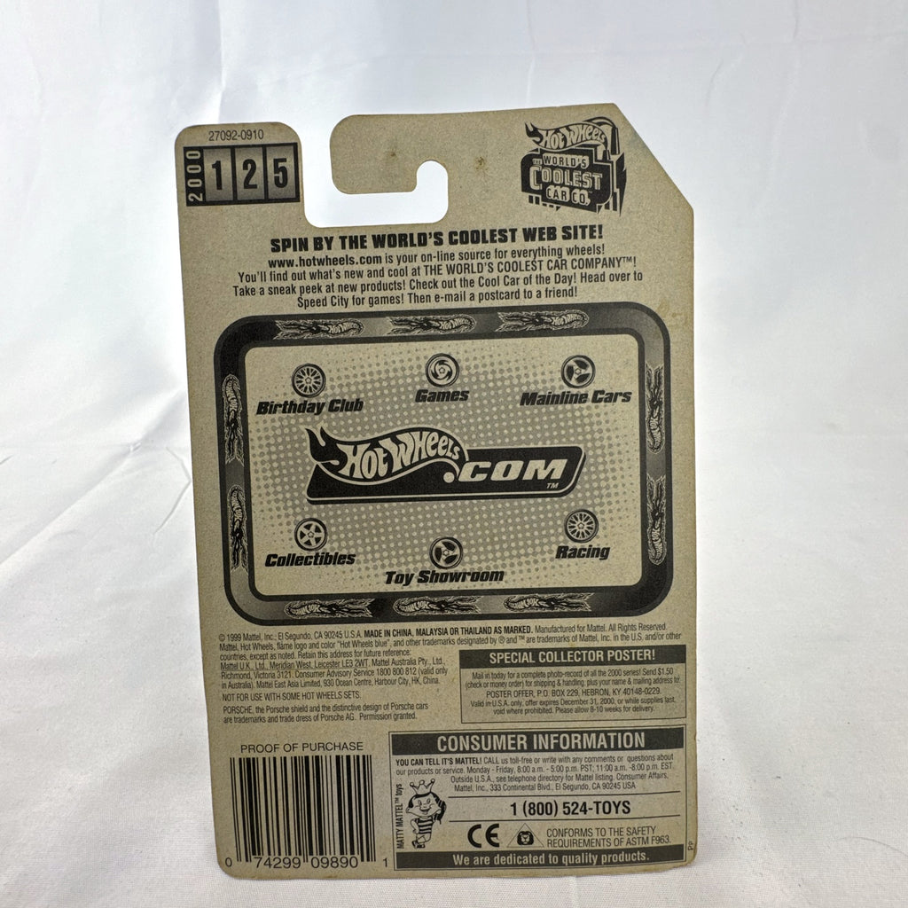 Sealed Hot Wheels 2000 Mainline Porsche 930 Turbo 1:64 diecast car in white on original blister card