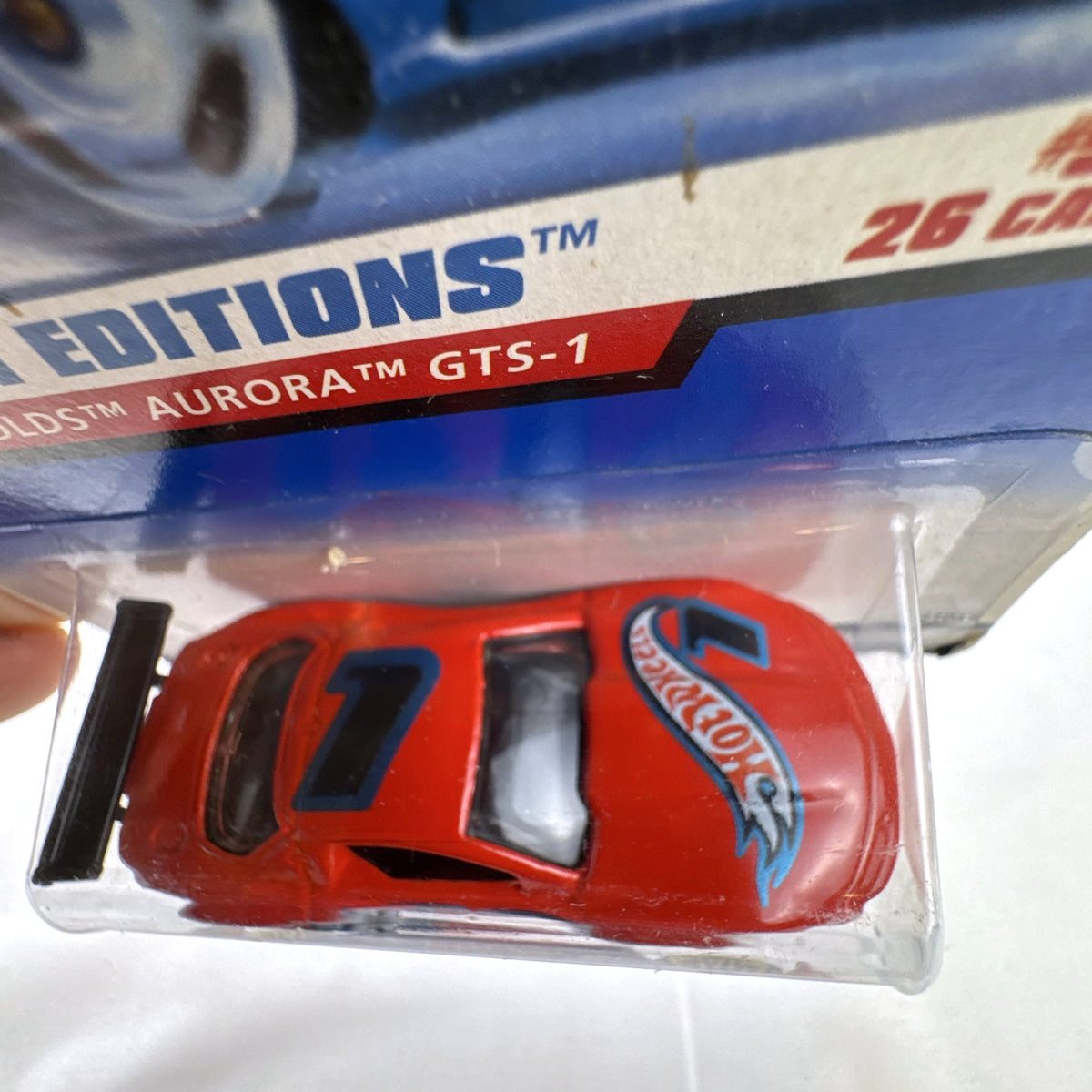 1999 Hot Wheels First Editions Oldsmobile Aurora GTS-1 red diecast race car factory sealed on card